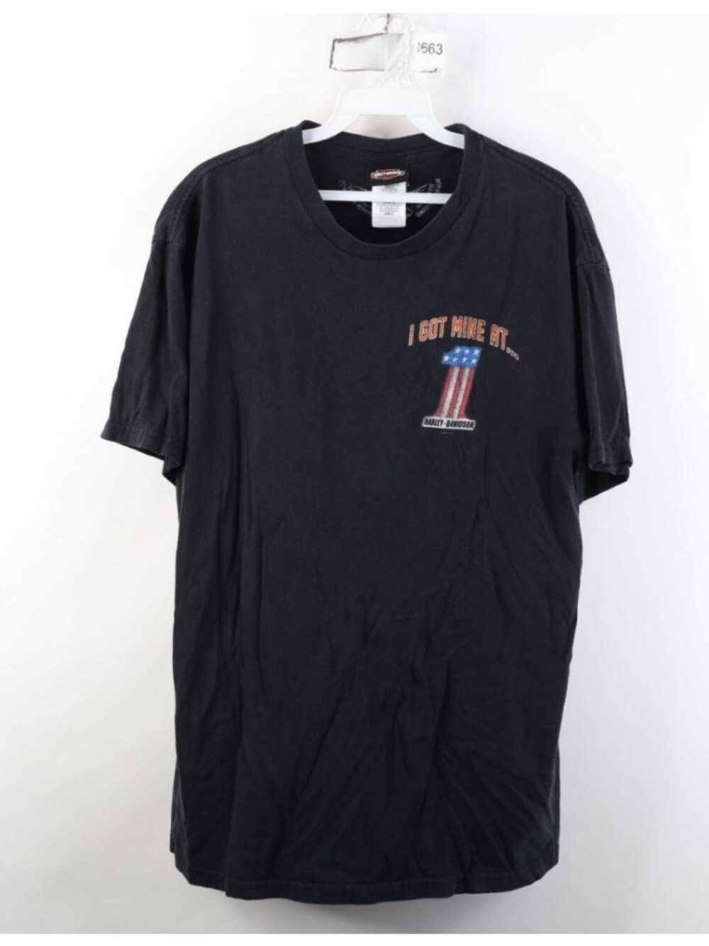 Vintage Y2K Harley Davidson Mens Large Faded Spell Out Motorcycle T-Shirt Black